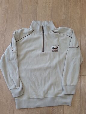 90's/2000's Renegade Club "Alaska Cruising" 1/4 zip flee Cream Half-Zip Fleece